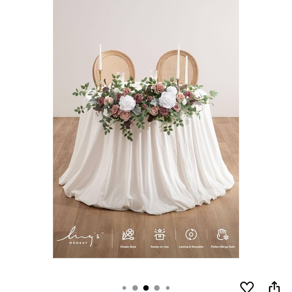 Lings moments flower garland swag - dusty rose & mauve